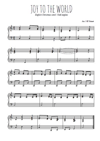 Téléchargez l'arrangement pour piano de la partition de Joy to the world en PDF